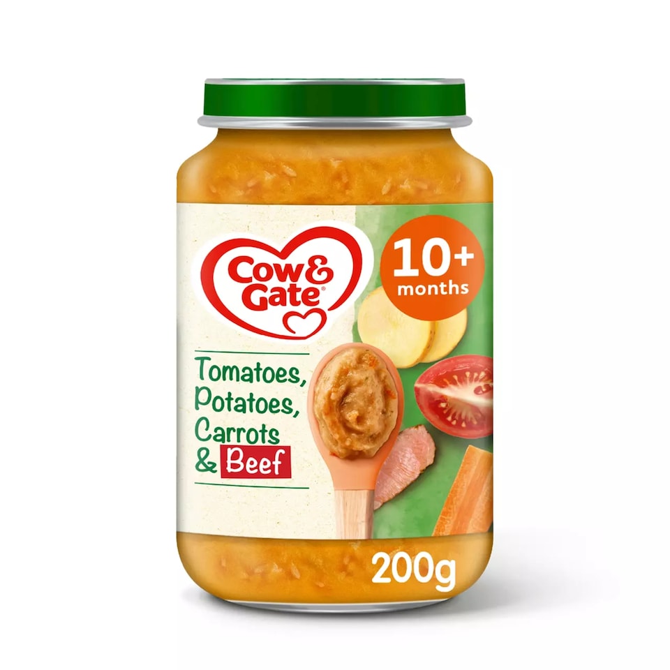 image 1 of Cow & Gate Carrot Beef Tomato & Potato Baby Food Meal Jar 10+ Months 200g