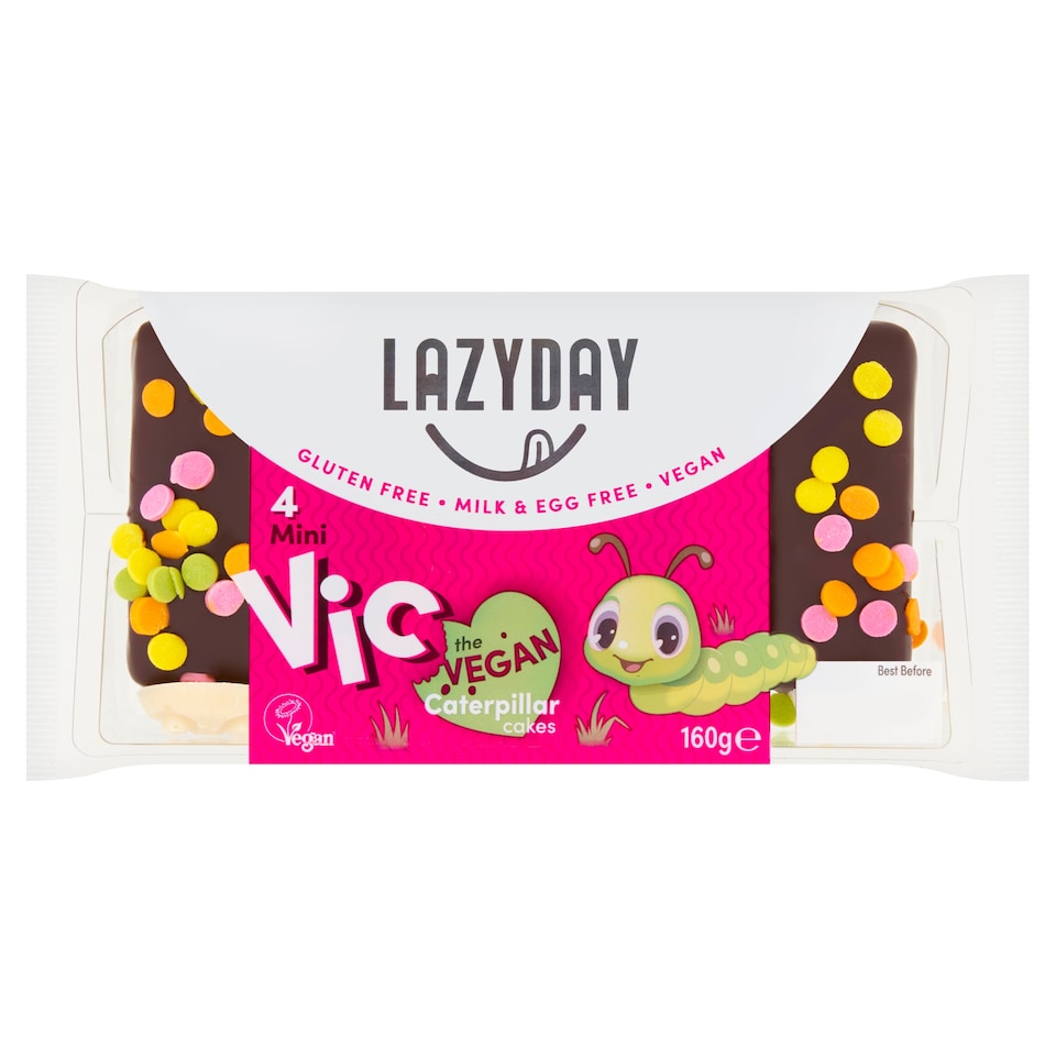 Lazyday 4 mini Vic the Vegan Caterpillar Cakes 160g