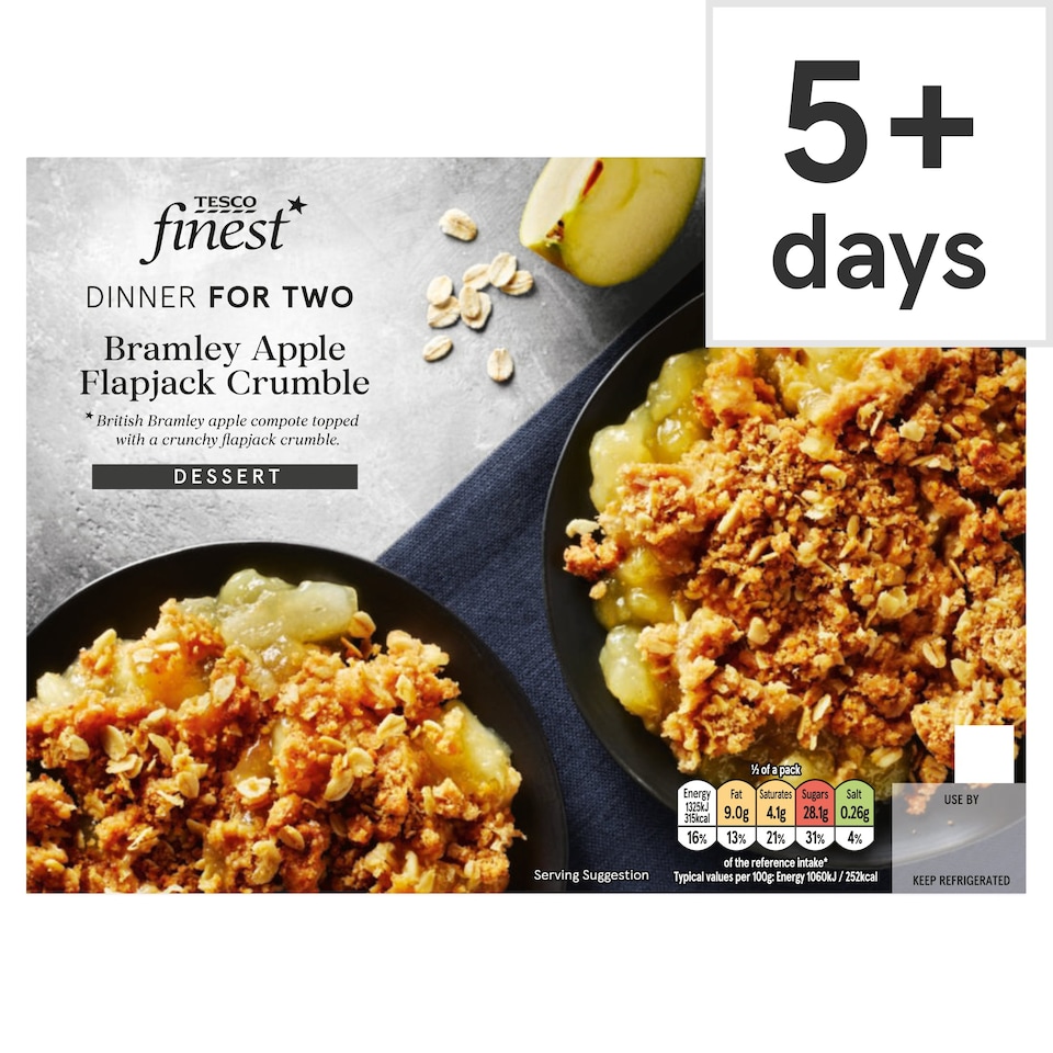 Tesco Finest Bramley Apple Flapjack Crumble 250g Tesco Groceries