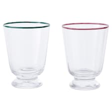 F&F Home Sage/Pink Rim Glass Assortment