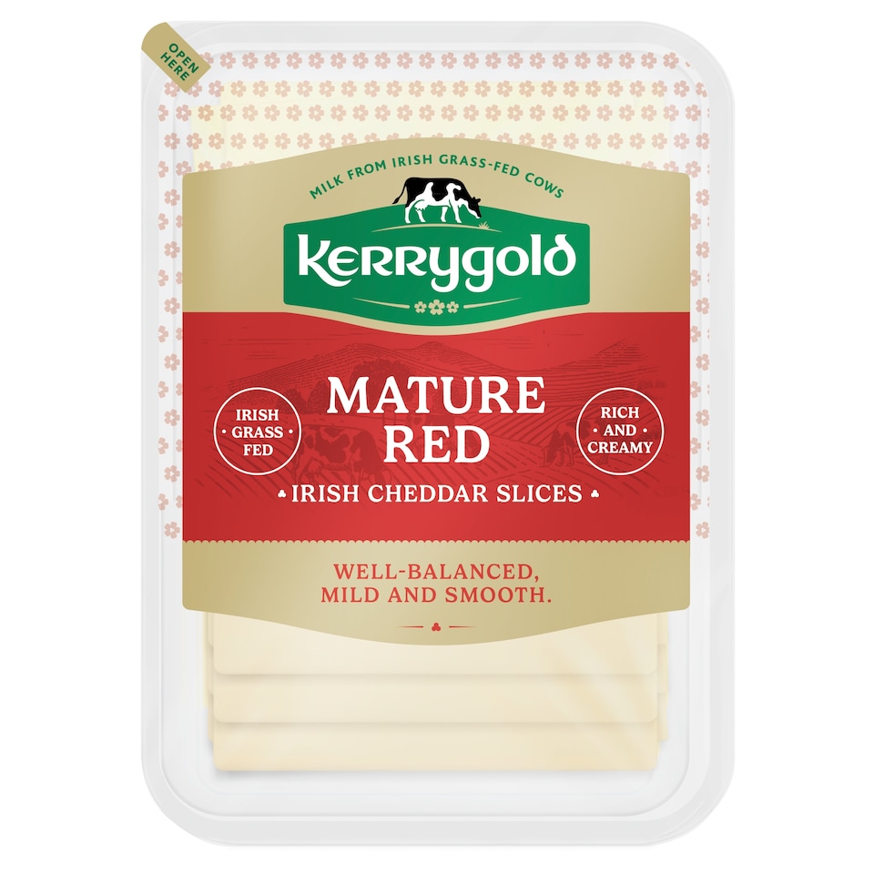 KERRYGOLD MATURE RED IRISH CHEDDAR SLICES 180g