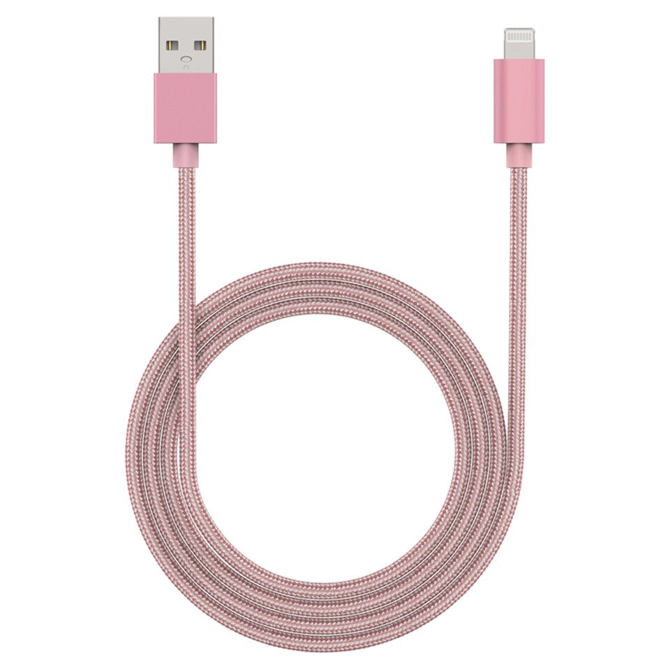 Tesco 1m Braided Lightning Cable Rose Gold