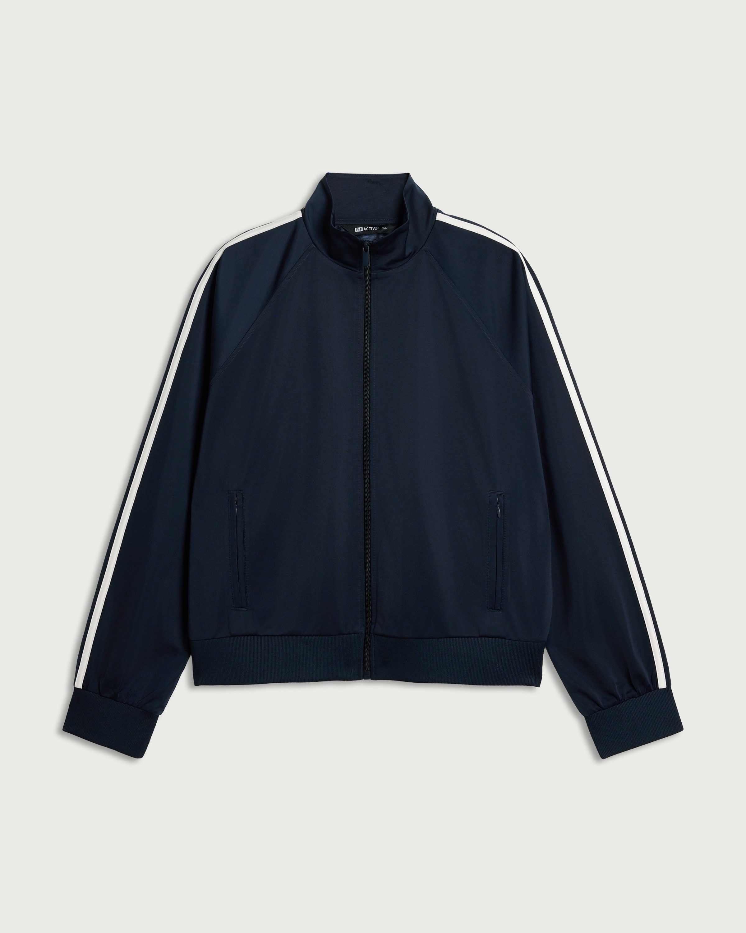 F&F Active AFTERCLASS Side Stripe Zip Up Jacket in Navy