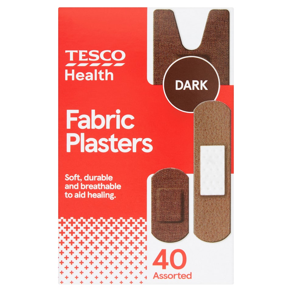 Tesco Health Dark Fabric Assorted Plasters 40s