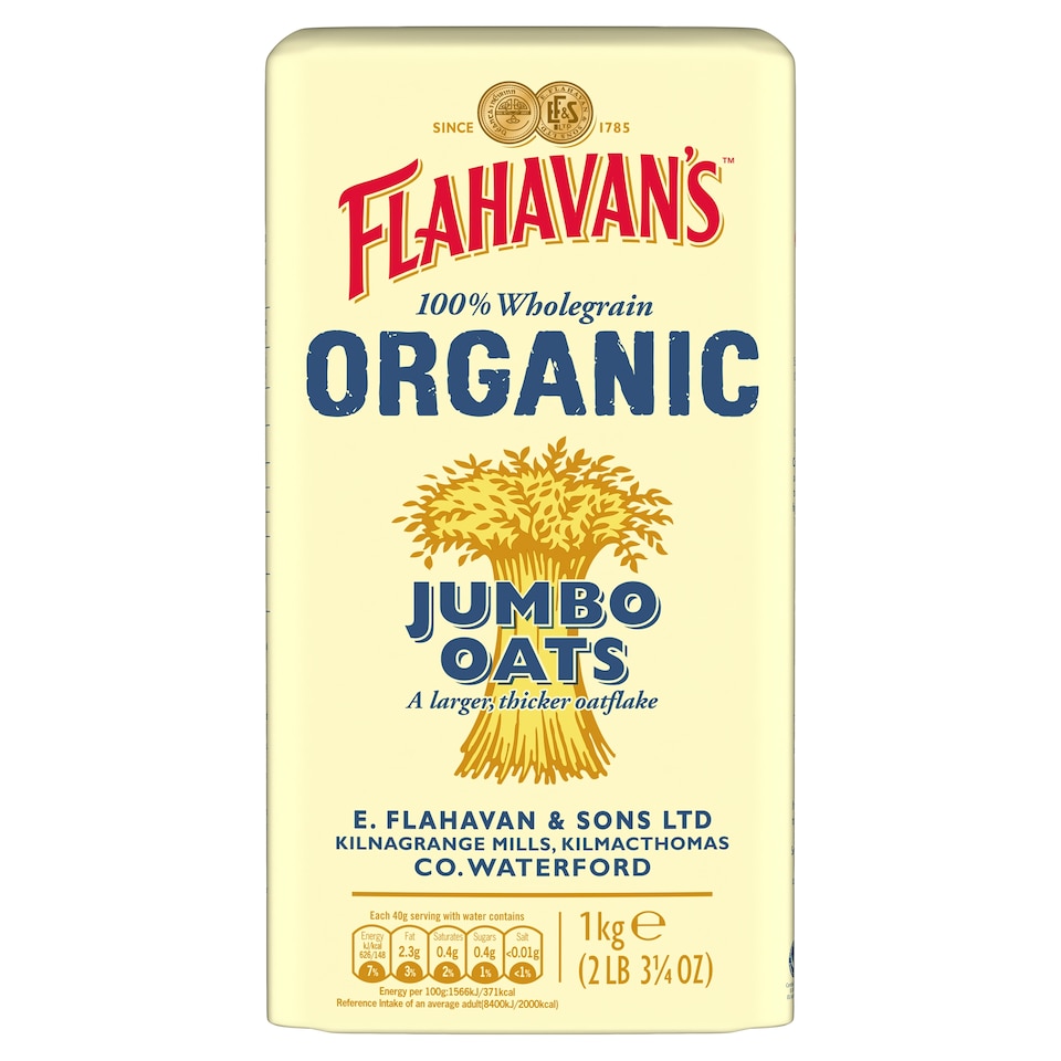 Flahavans Organic Jumbo Oatlets 1Kg