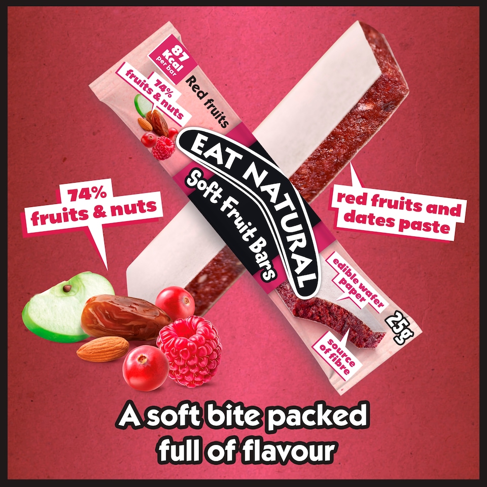 image 1 of Eat Natural Soft Fruit Bars Red Berries 4 x 25g