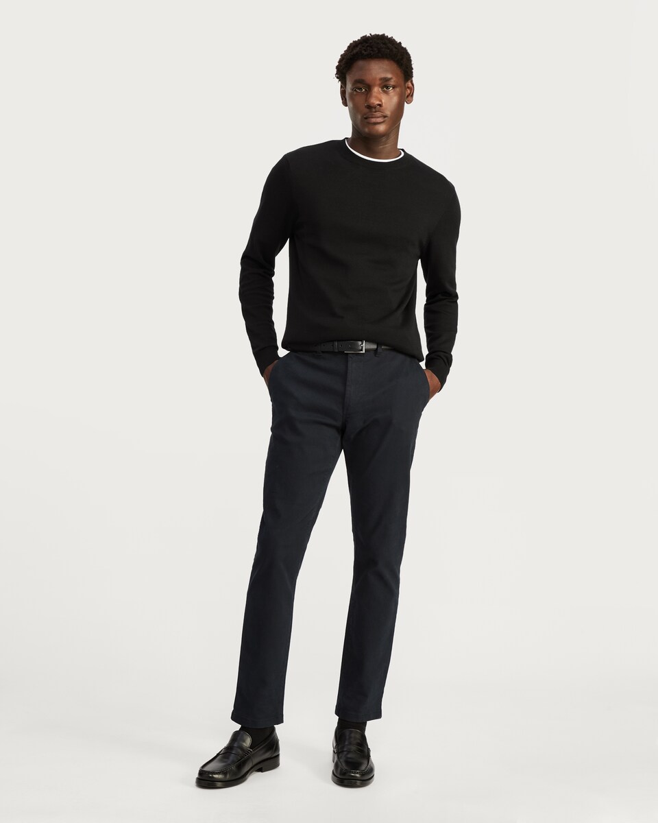 image 1 of F&F Pure Cotton Fine Knit Jumper in Black