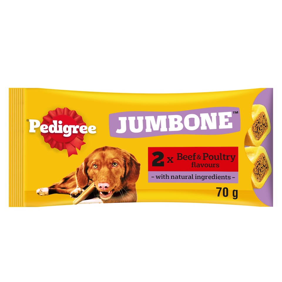 image 1 of Pedigree Jumbone Medium Dog Treats Beef & Poultry 2 Chews 180g