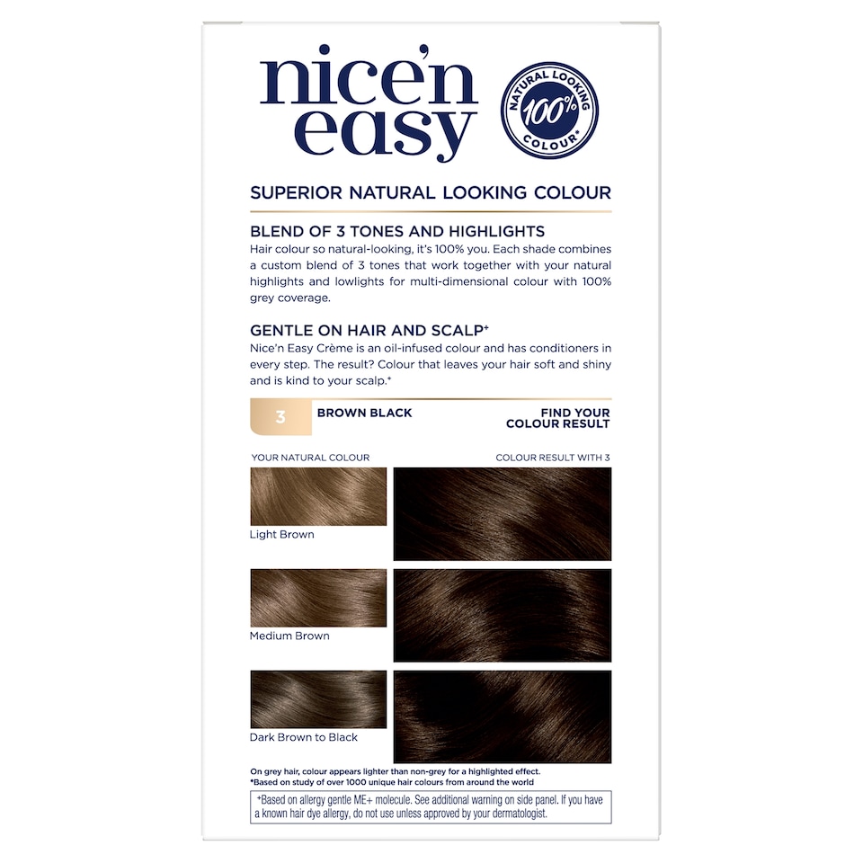 image 1 of Clairol Nice ‘N Easy Brown Black 3 Hair Dye