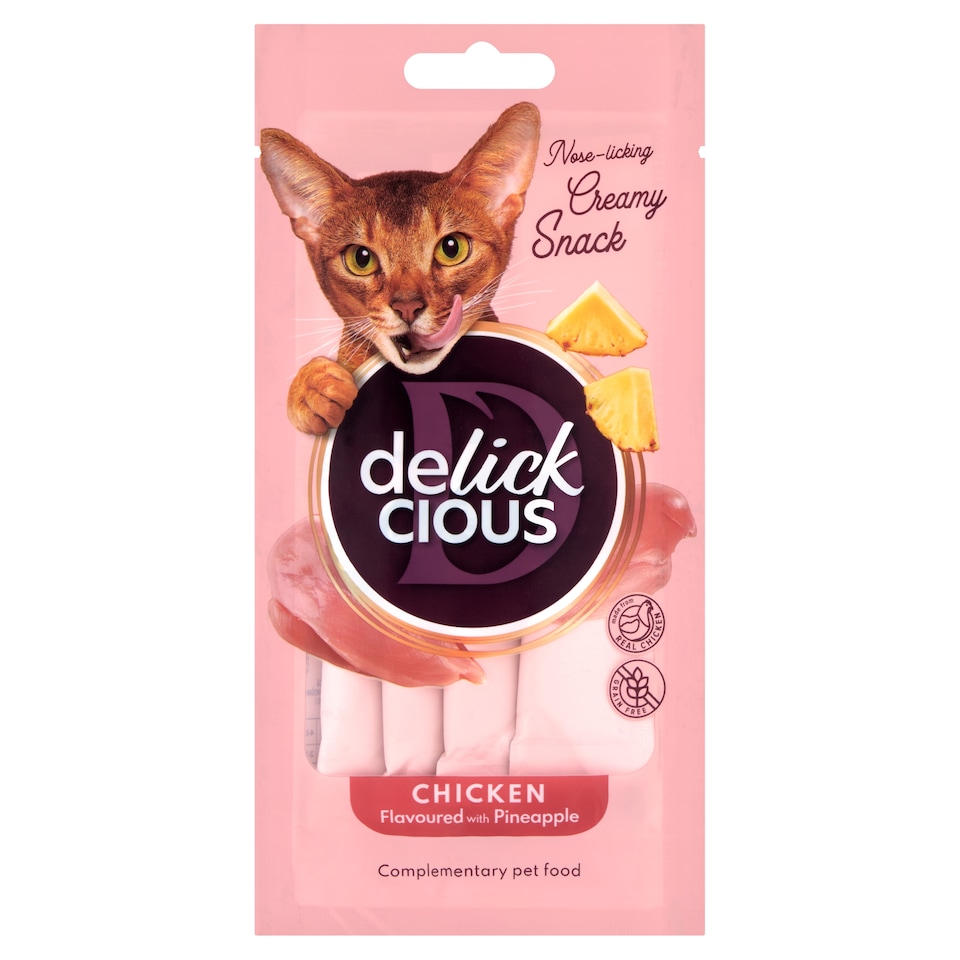 Delickcious krémes jutalomfalatok csirke-ananász ízben 4 x 15 g (60 g)