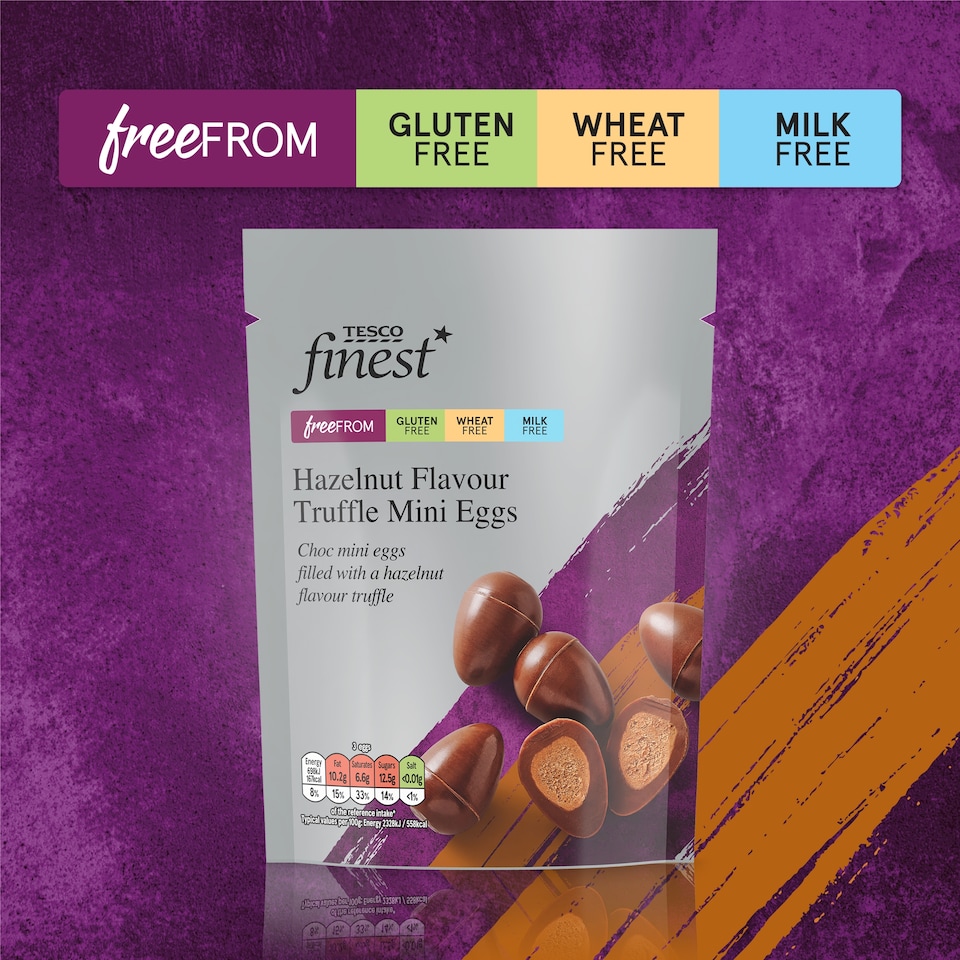image 1 of Tesco Finest Free From Hazelnut Flavour Truffle Mini Eggs 90g