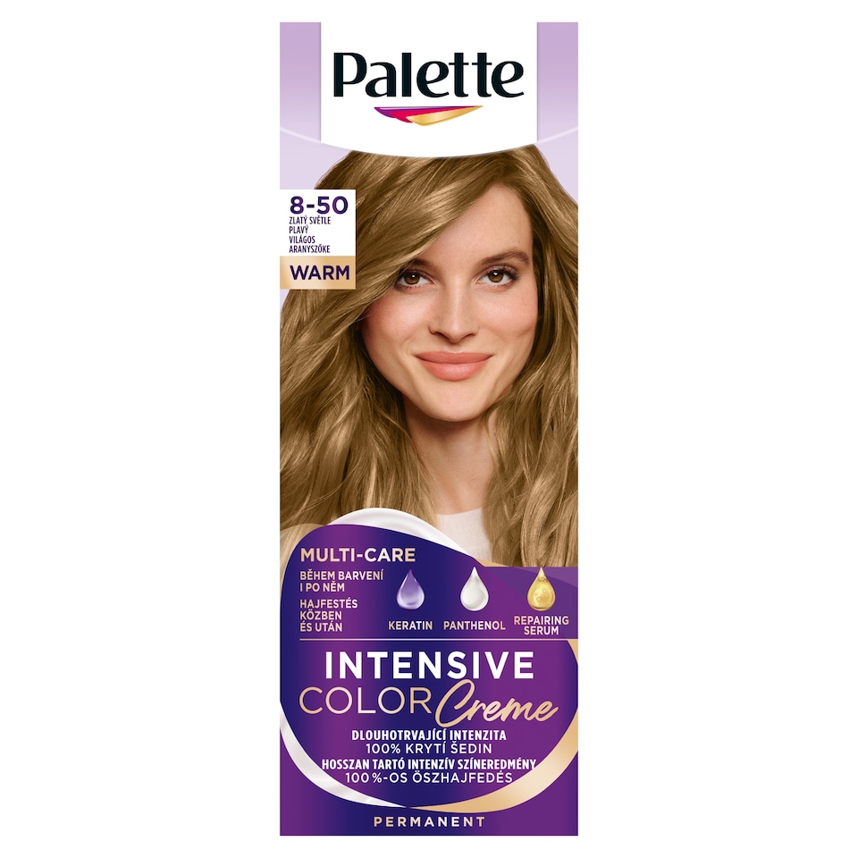 Palette Intensive Color Creme farba na vlasy zlatý svetlo plavý 8-50