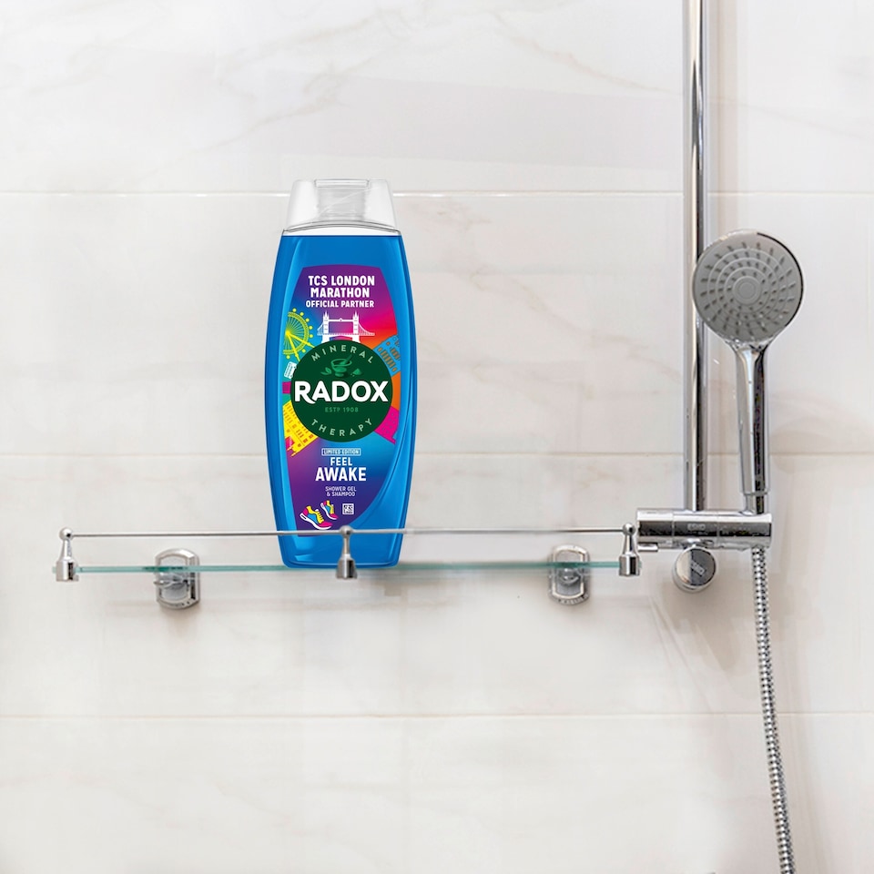 image 1 of Radox Sea Minerals Feel Awake 2-in-1 Shower Gel Body Wash Shampoo 450ml