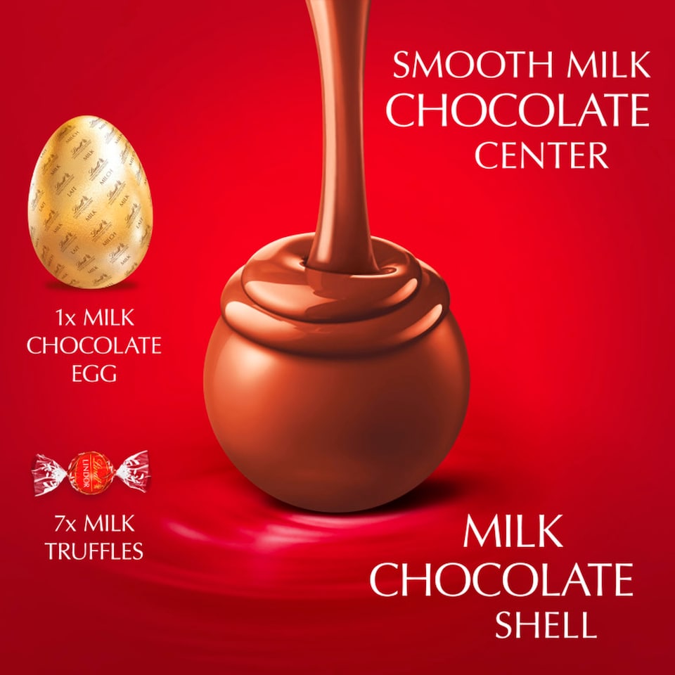 image 1 of Lindt Lindor Milk Chocolate Egg with Milk Truffles 183g