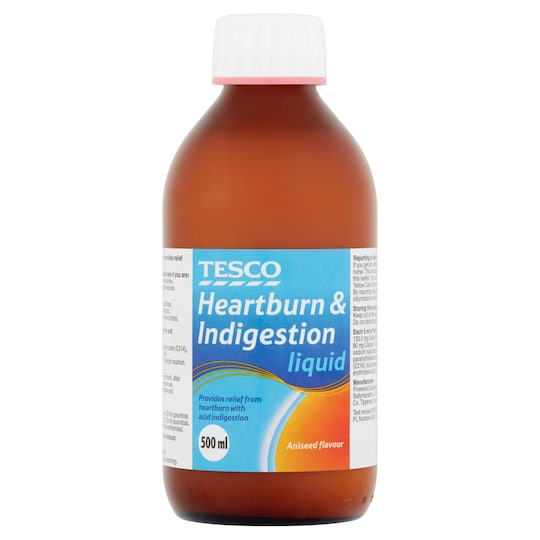 Tesco Heartburn And Indigestion Liquid Aniseed 500Ml Tesco Groceries