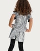 image 1 of F&F Girls 2-Piece Sequin Top and Shorts Set in Silver