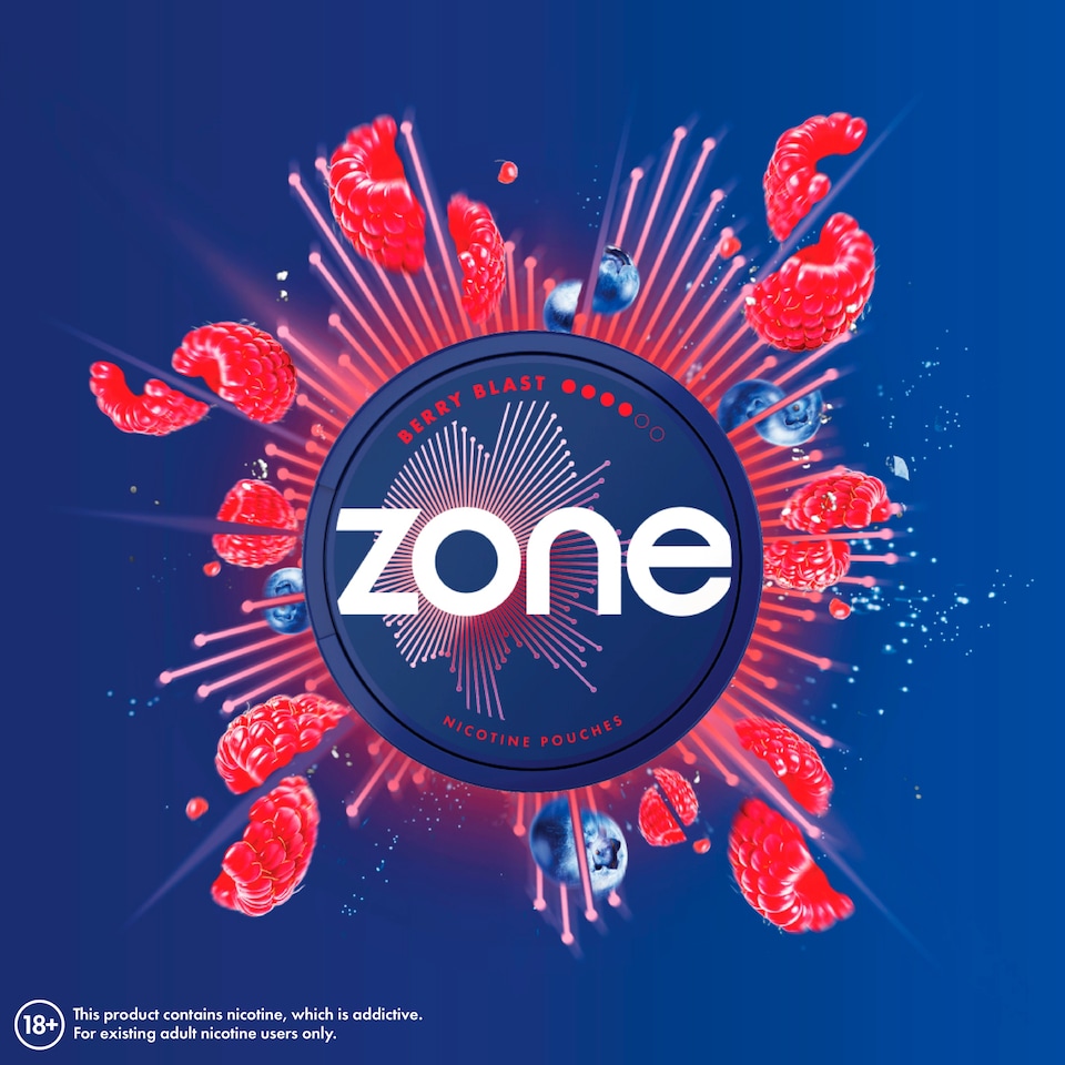 image 1 of Zone Berry Blast Nicotine Pouches 11mg x 20 Pouches 14.1g