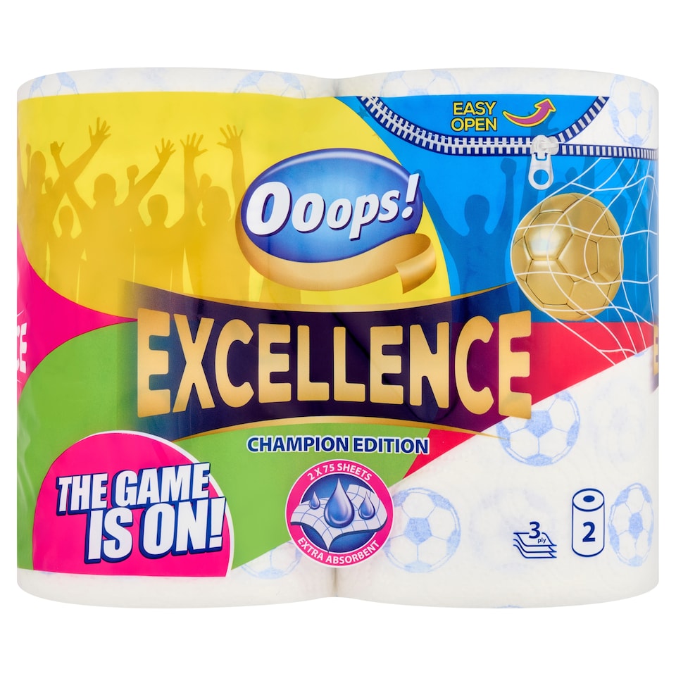 Ooops! Excellence Champion Edition háztartási papírtörlő 3 rétegű 2 tekercs
