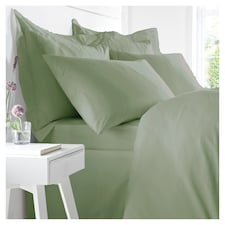 WEST PARK 100% COTTON 200 THREAD COUNT GREEN FITTED SHEET DOUBLE