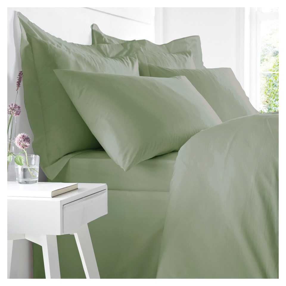 WEST PARK 100% COTTON 200 THREAD COUNT GREEN FITTED SHEET DOUBLE