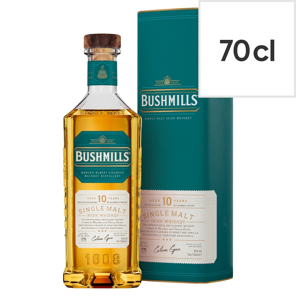 Bushmills Single Malt Irish Whiskey Aged 10 Years 700ml
