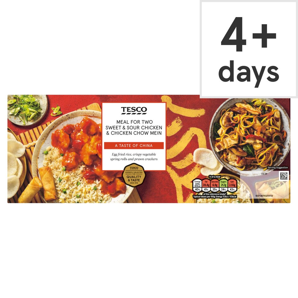 Tesco Sweet & Sour & Chow Mein Chicken Meal For 2 995G Tesco Groceries