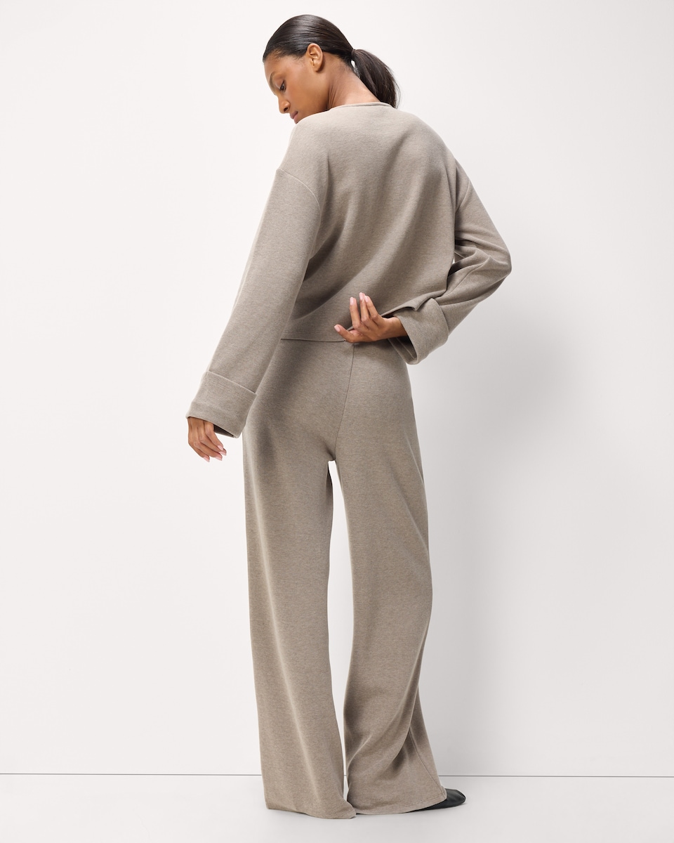 image 1 of F&F Brushed Wide Leg Trousers in Neutral