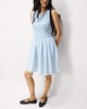 image 4 of F&F Shirred Sleeveless Mini Dress in Blue