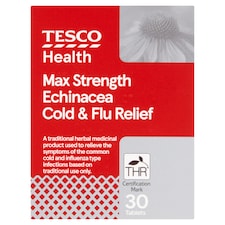 Tesco Health Max Strength Echinacea Cold & Flu Relief Tablets 30s