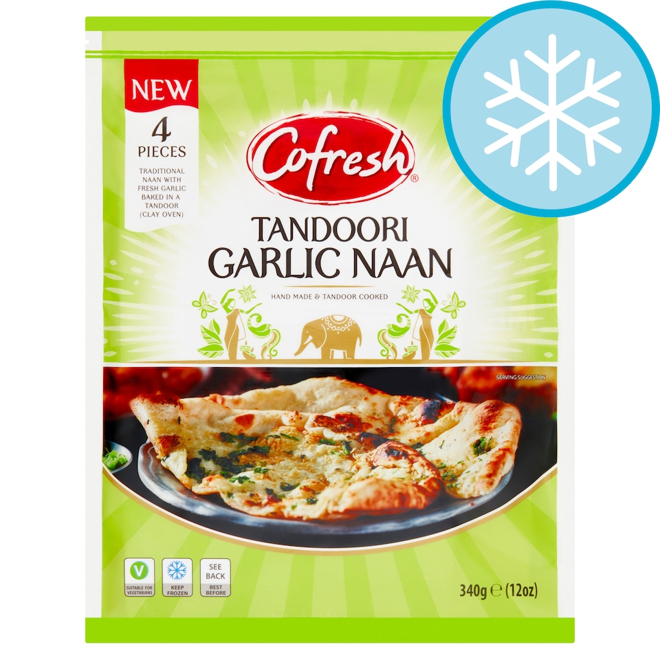 Cofresh Tandoori Garlic Naan 4 Pieces 340G