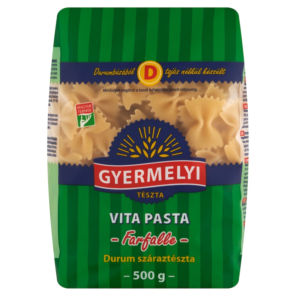 Gyermelyi Vita Pasta Farfalle Durum Dry Pasta 500 g