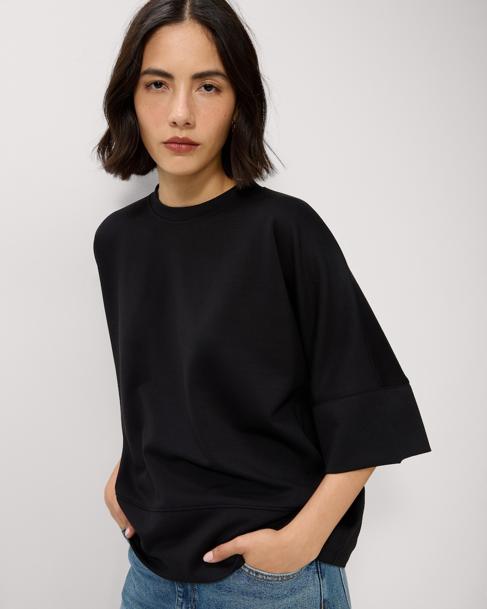 image 1 of F&F Scuba Panelled T-Shirt in Black