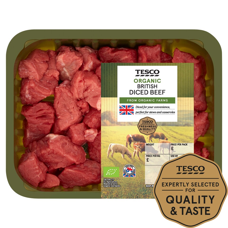 Tesco Organic Diced Beef 400G