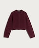image 4 of F&F Knitted Button Front Cardigan with Wool in Burgundy