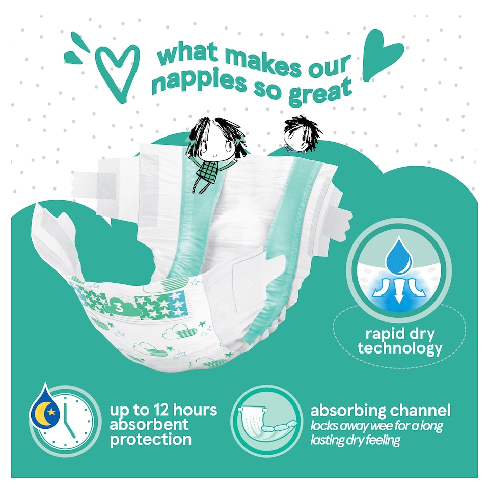 image 1 of Fred & Flo 56 Ultra Dry Nappies Size 3