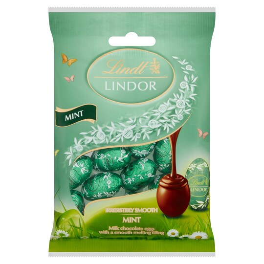 Lindt Lindor Mint Milk Chocolate Eggs 80G - Tesco Groceries