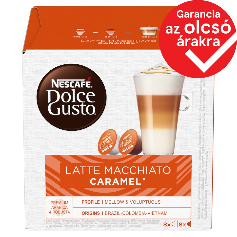 NESCAFÉ Dolce Gusto Latte Macchiato Caramel Milk Powder and Coffee Pods 16 pcs/8 cups 145,6 g