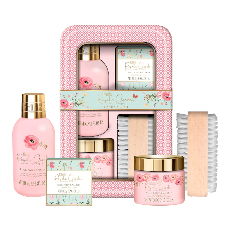 image 1 of Baylis & Harding Royale Garden Rose, Poppy & Vanilla Hand Care Tin Gift Set