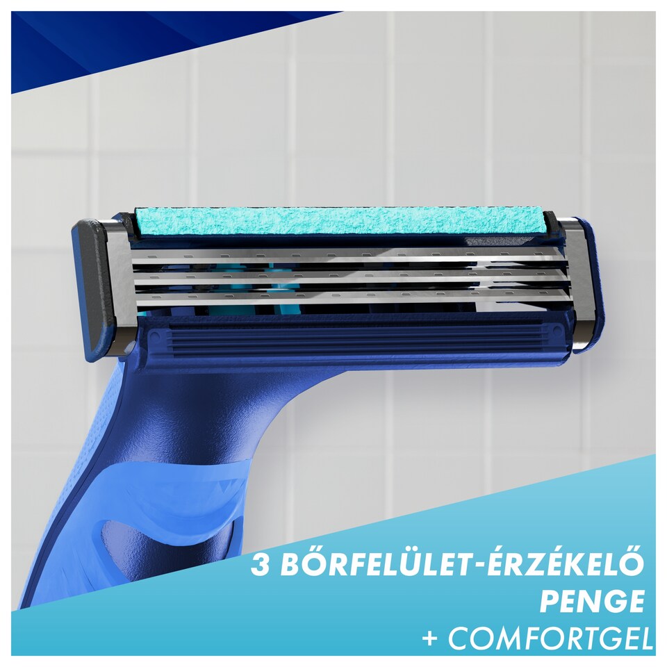 Gillette Sensor 3+ Kényelem Cserélhető Fejes Férfi Borotva Ergonomikus Markolattal és Borotvabetétel  1. kép