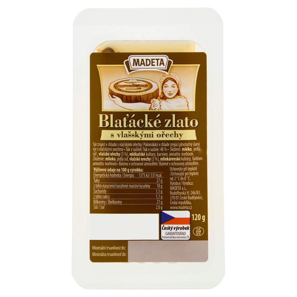 Obrázek 1 pro produkt Madeta Blaťácké zlato s vlašskými ořechy 120g