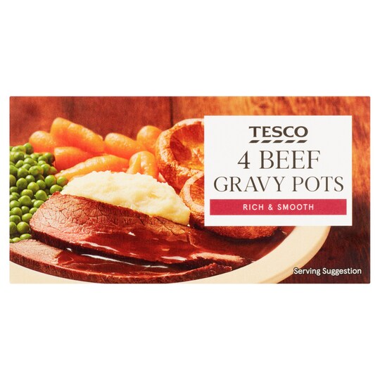Tesco Beef Gravy Pot 4 Pack 112G Tesco Groceries
