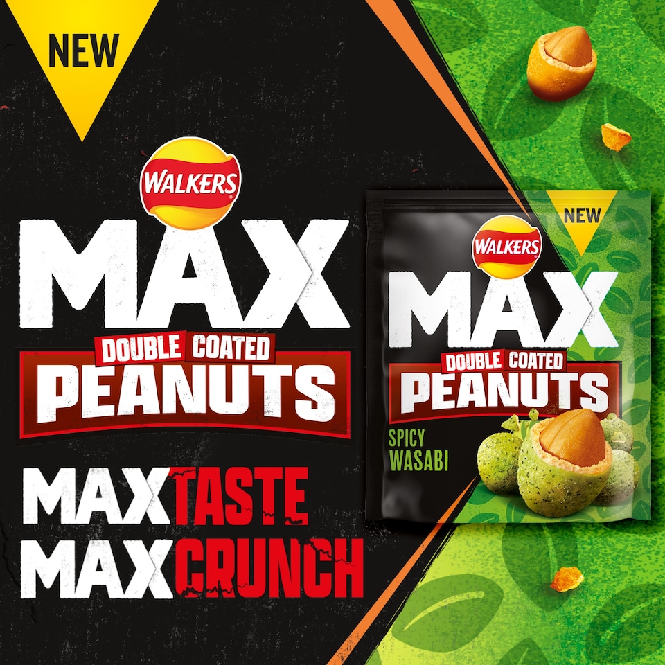 image 1 of Walkers Max Double Coated Peanuts Spicy Wasabi Sharing Bag 175g
