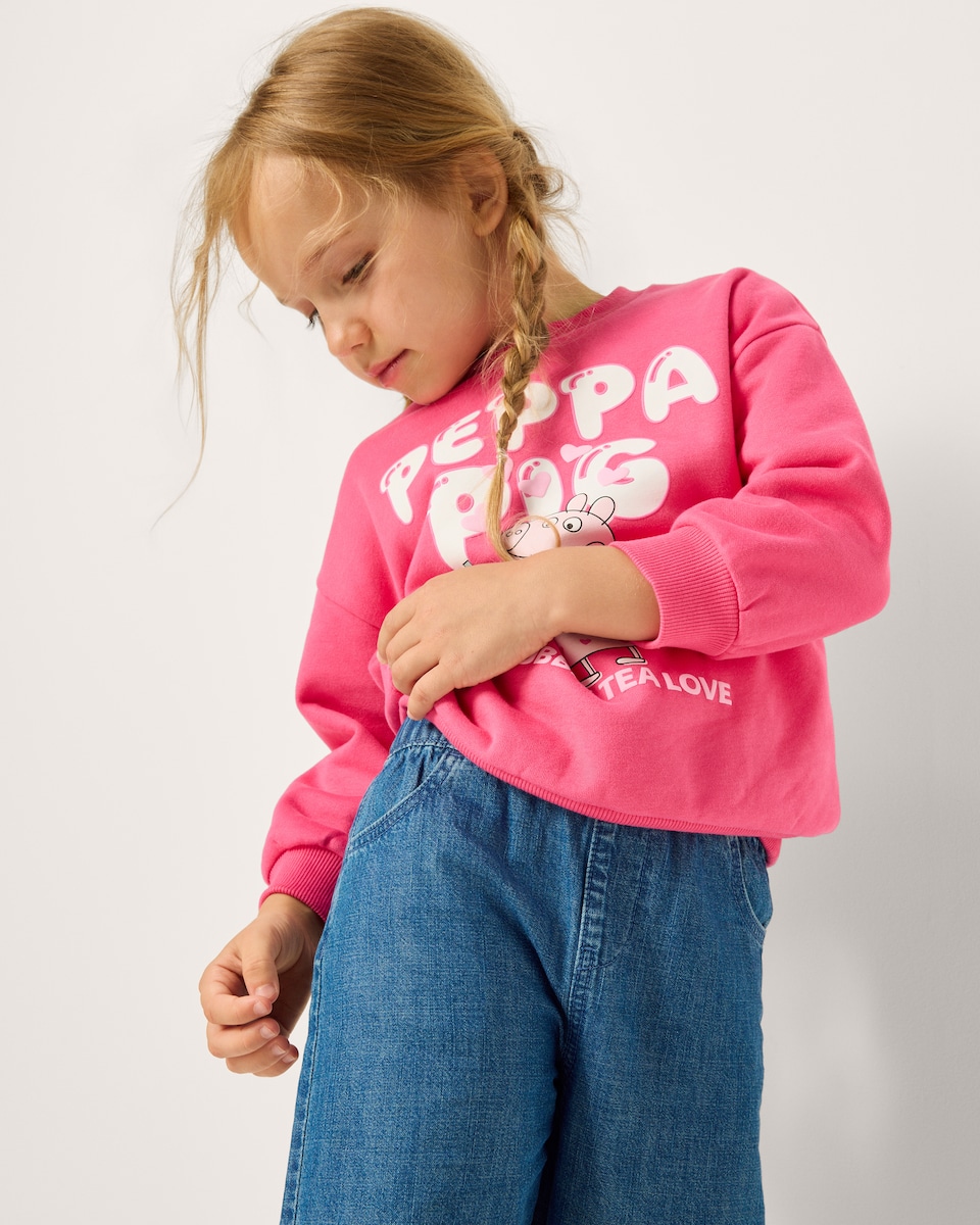 image 1 of Peppa Pig Cotton Rich Printed Sweatshirt in Pink