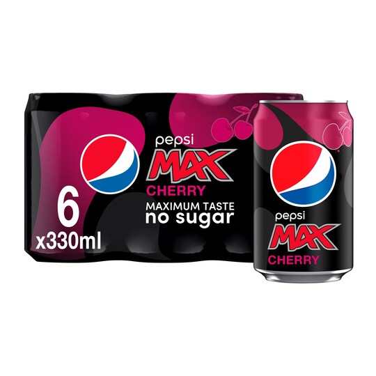 Pepsi Max Cherry 6 x 330ml Tesco Groceries