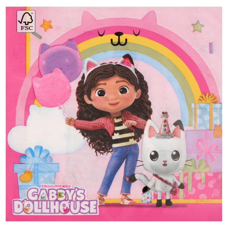 Decorata Party Dreamworks Gabby's Dollhouse mintás szalvéta 33 x 33 cm 2 rétegű 20 db