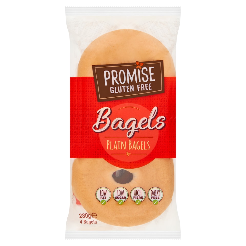 Promise Gluten Free 4 Plain Bagels 280g