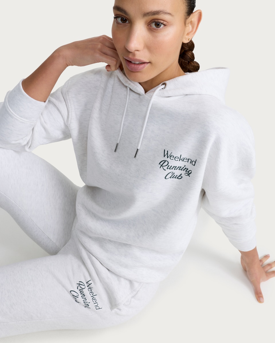 image 1 of F&F Active AFTERCLASS Slogan Cuffed Joggers in Grey