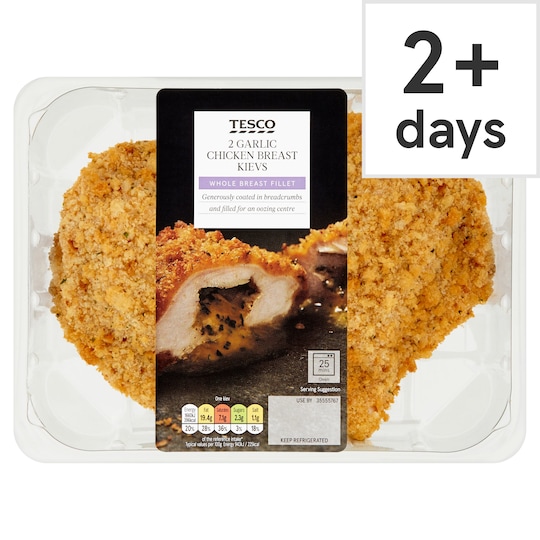 Tesco 2 Chicken Breast Garlic Kievs 375G Tesco Groceries