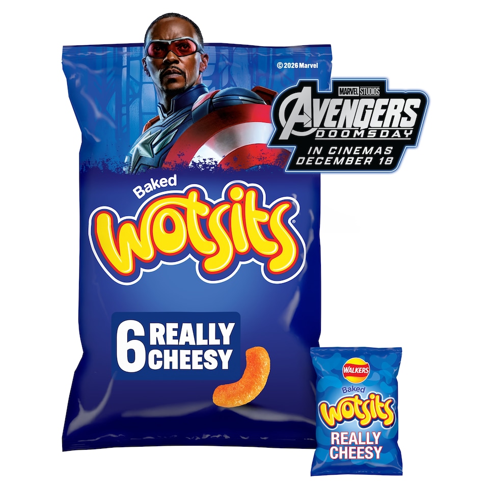image 1 of Walkers Wotsits Cheese Multipack Crisps 6x16.5g