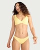 image 2 of F&F Ribbed High Leg Bikini Bottoms in Yellow